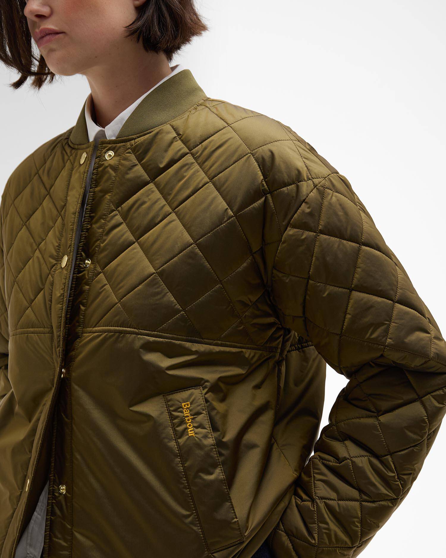 Wetherby Quilted Jacket Golden Olive/Ancient Tartan image number 4