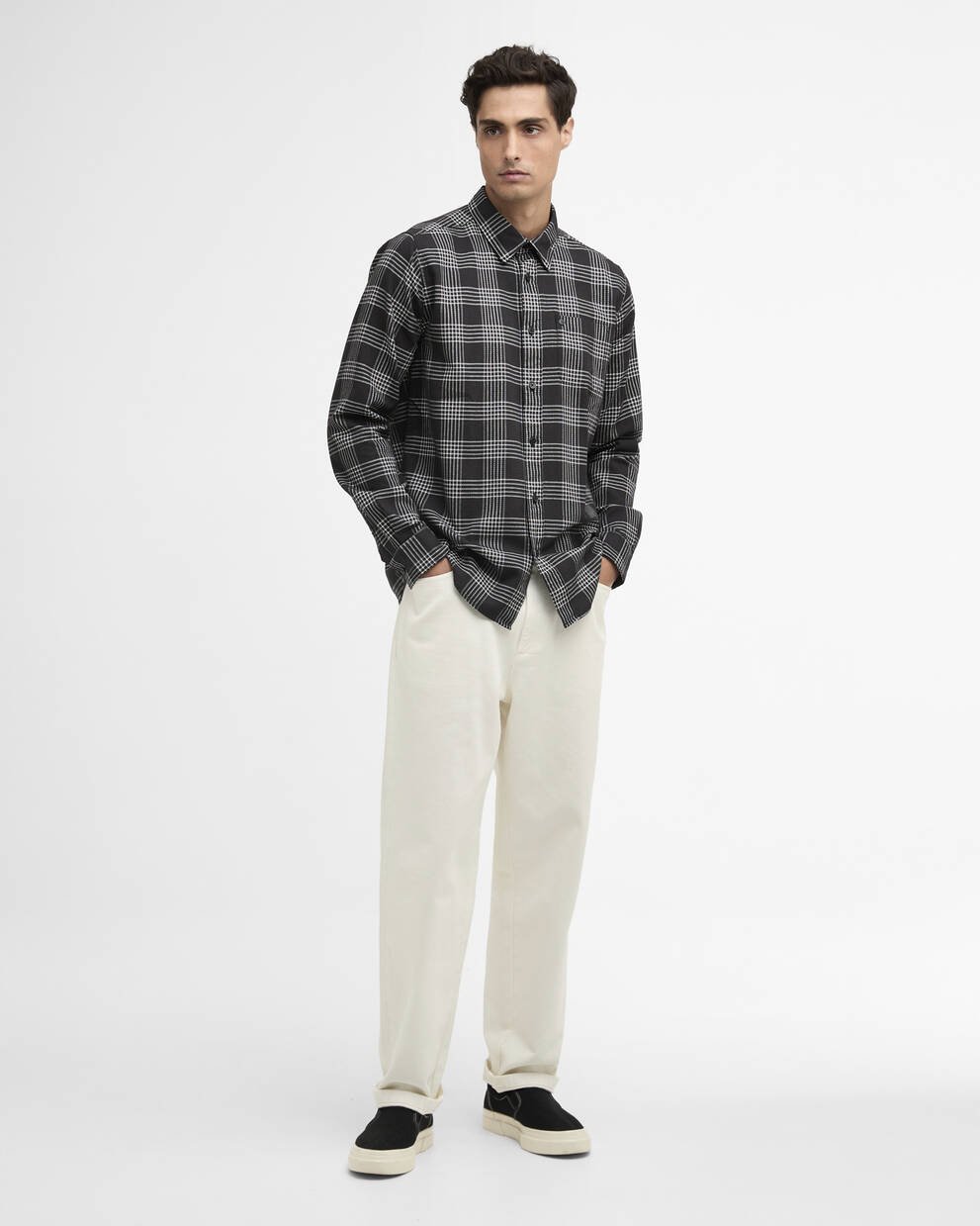 Heanes Waffle Check Long-Sleeved Shirt
