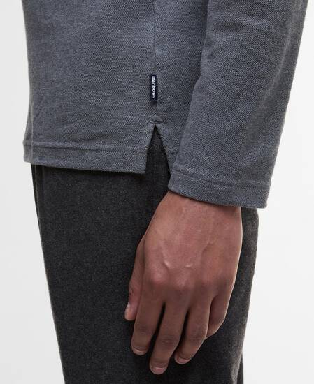 Furness Long-Sleeved Polo Shirt Grey Marl