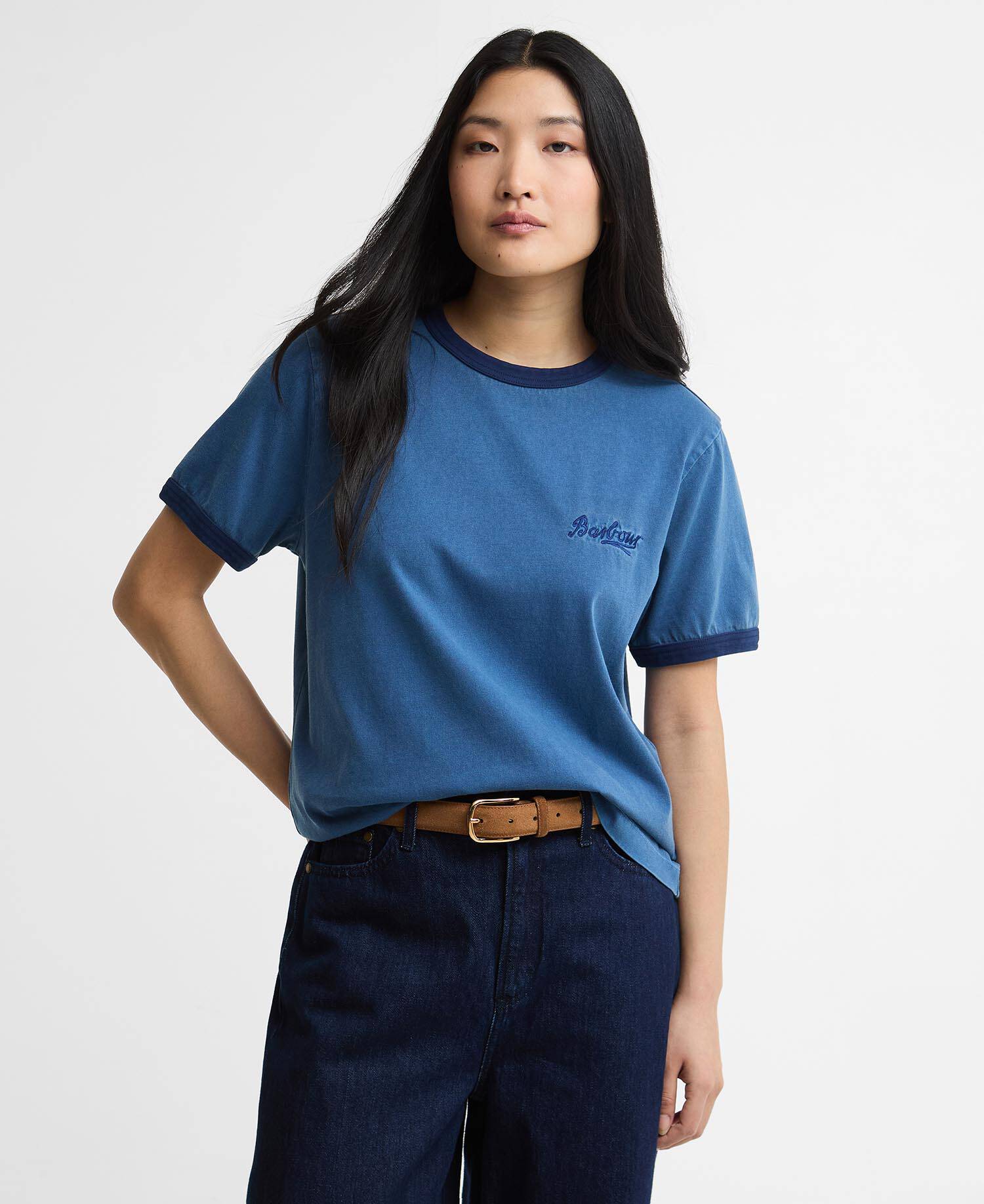Avon Tipped T-Shirt Washed Indigo image number 0