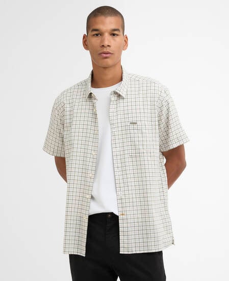 Nelson Gingham Short-Sleeved Shirt Stone
