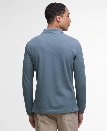 Essential Long-Sleeved Polo Shirt Bluestone