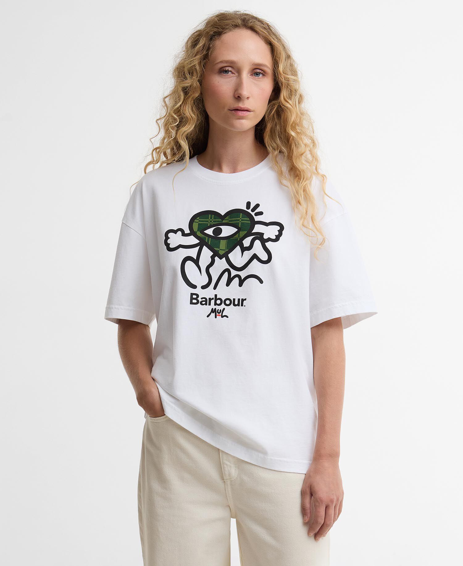 Barbour x Mul T-Shirt Ouseburn Oversized White