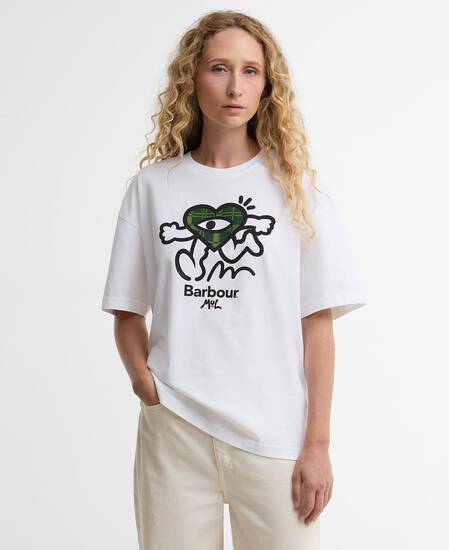 Barbour x Mul T-Shirt Ouseburn Oversized White