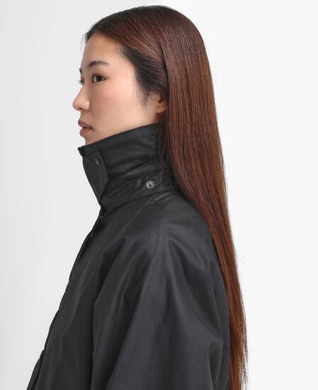 Women's Transport Waxed Jacket Black-Modern