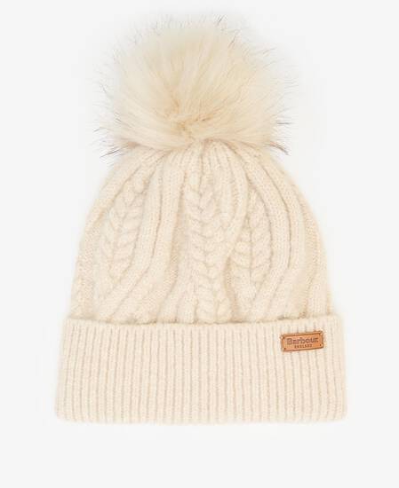Elsdon Cable-Knit Beanie Eggshell