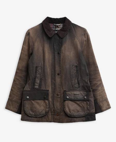 Barbour Re-Loved Beadnell Waxed Jacket - Size 12 Black