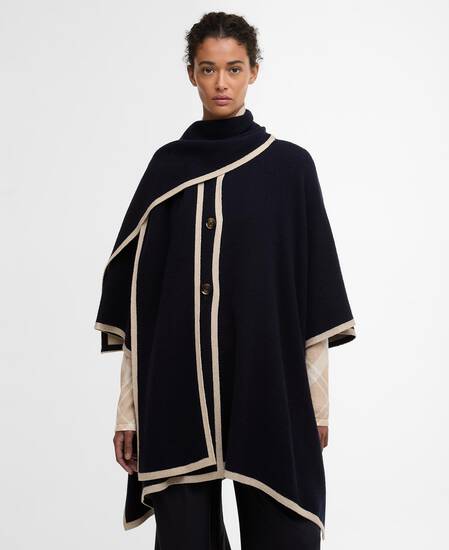 River Knitted Cape Dark Navy