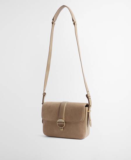 Rosa Suede & Leather Crossbody Bag Sand