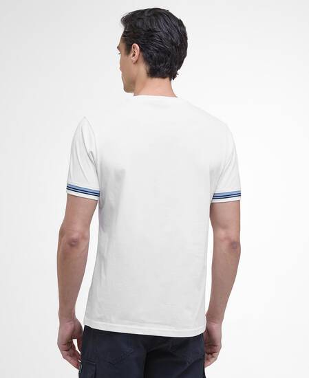 Bruce Tipped Cuff T-Shirt White Bruce Tipped Cuff T-Shirt White