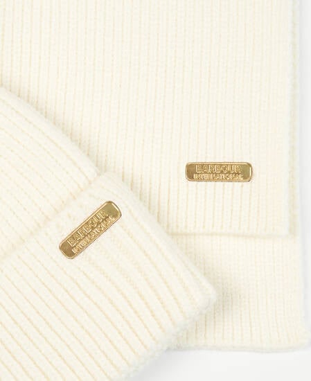 Mallory Beanie & Scarf Gift Set Optic White