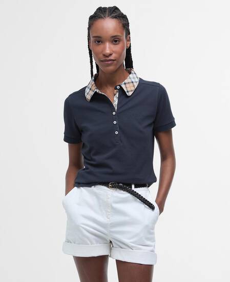 Malvern Short-Sleeved Polo Shirt Navy/Hessian