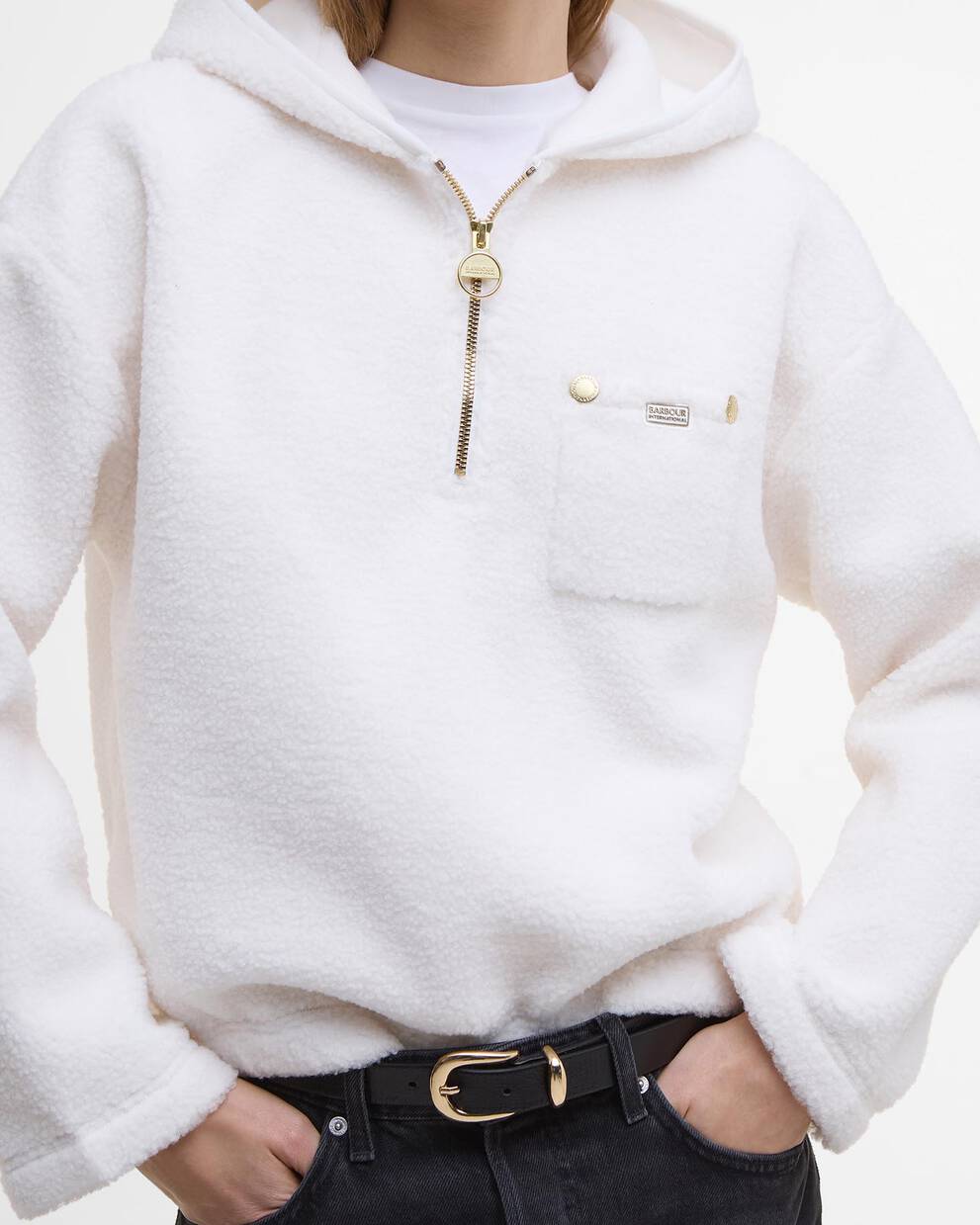 Felpa in pile con cappuccio Lola