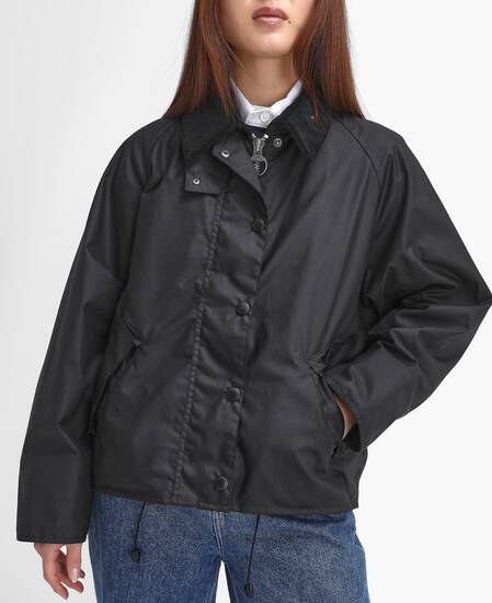 Women's Transport Waxed Jacket Black-Modern