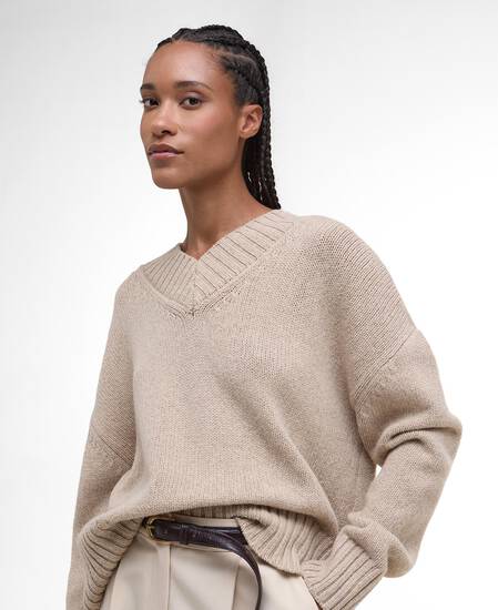 Antonia V-Neck Jumper Oat