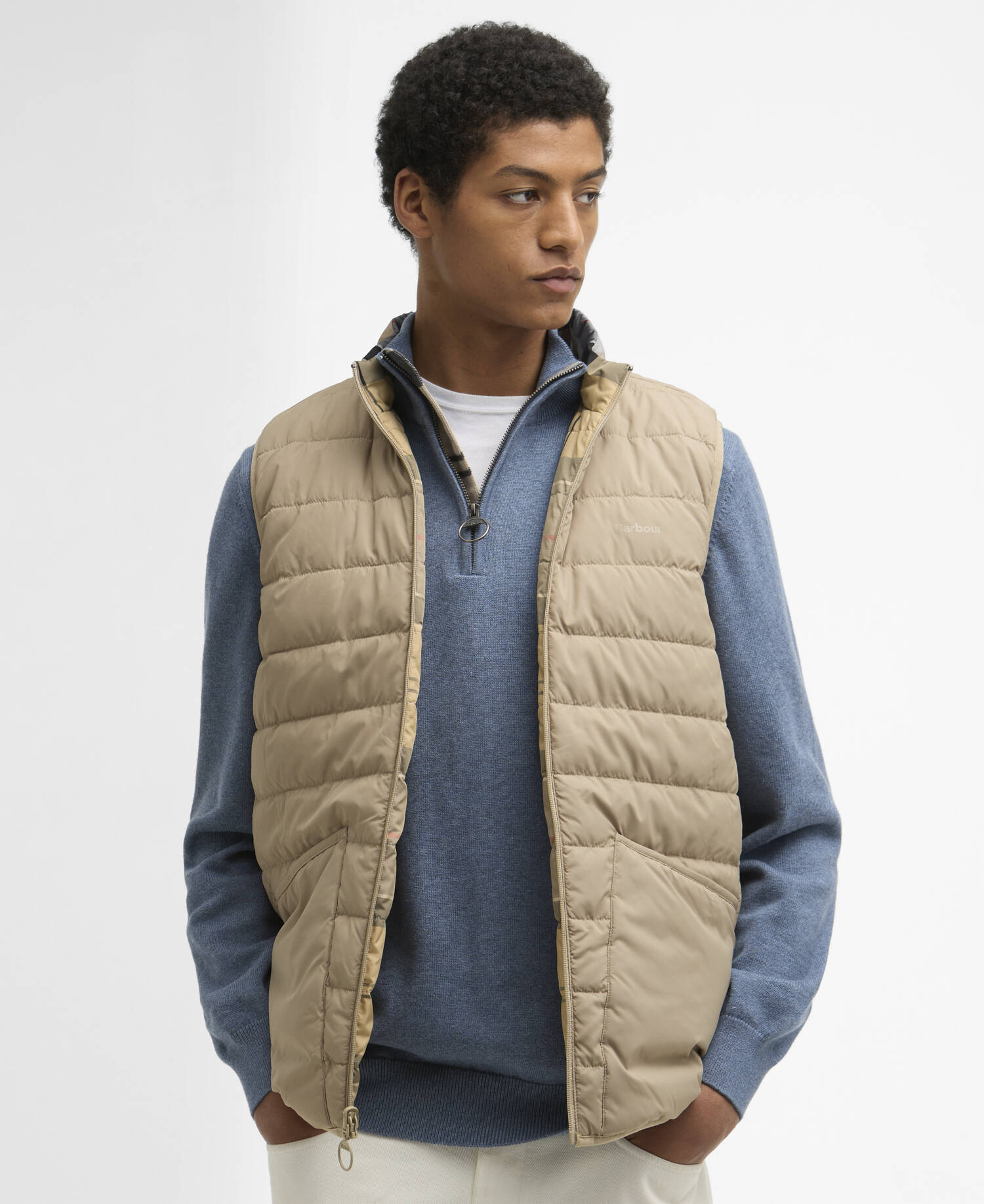 Piumino smanicato reversibile in tartan Dress Tartan image number 4