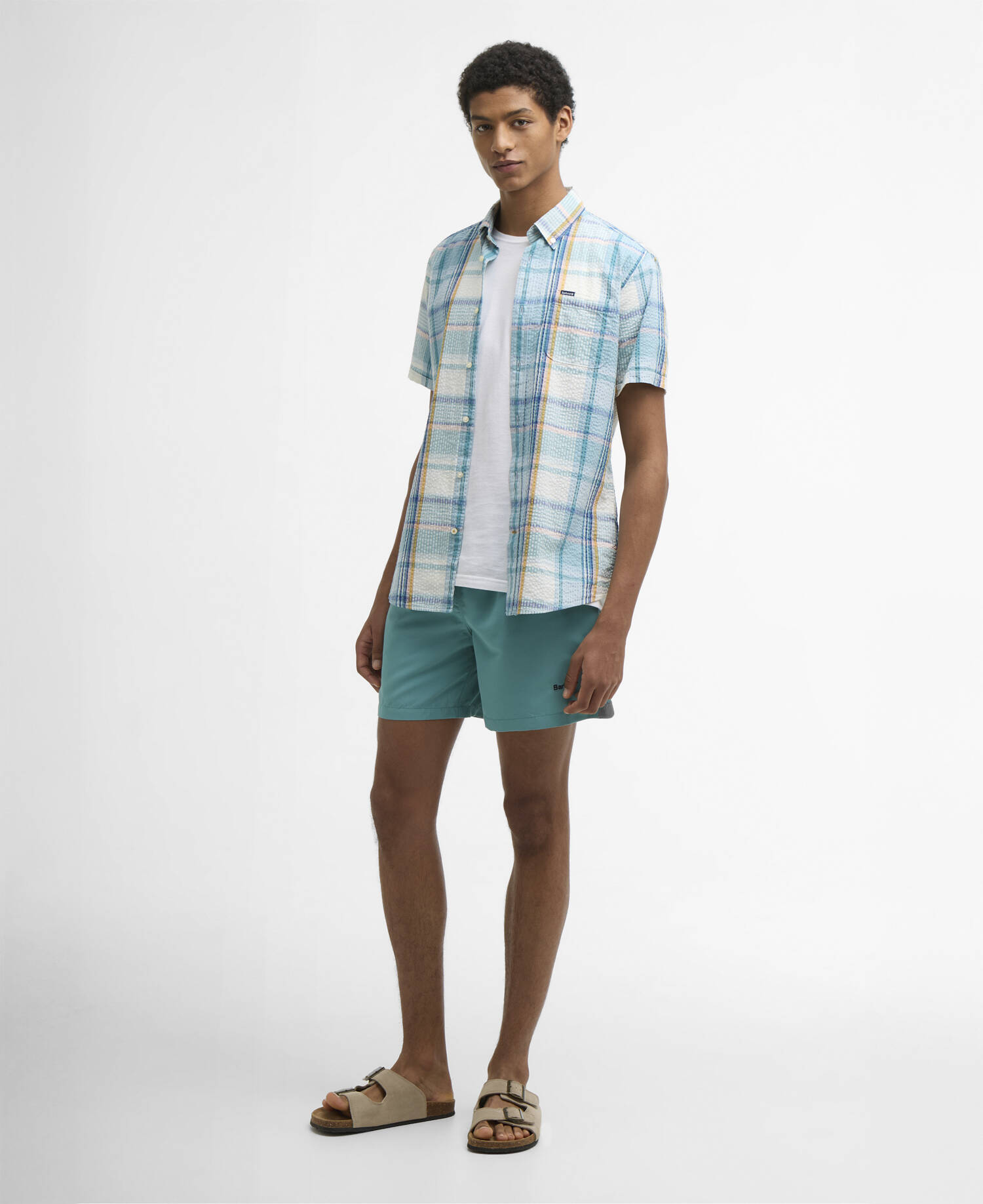 Logo Swim Shorts Light Teal image number 0