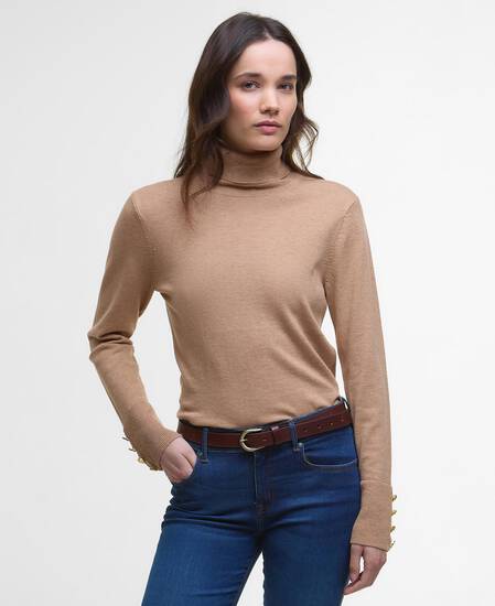 Corbridge Rollneck Jumper Pale Camel