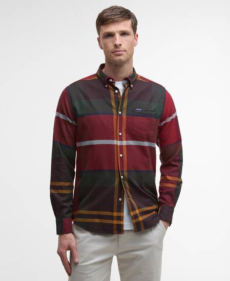 Dunoon Tailored Long-Sleeved Shirt Winterberry Tartan