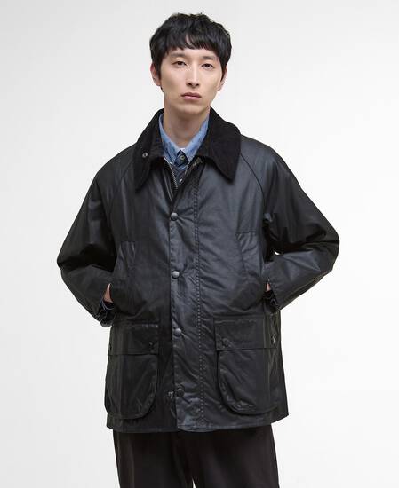 Oversized Bedale Waxed Jacket Classic Black