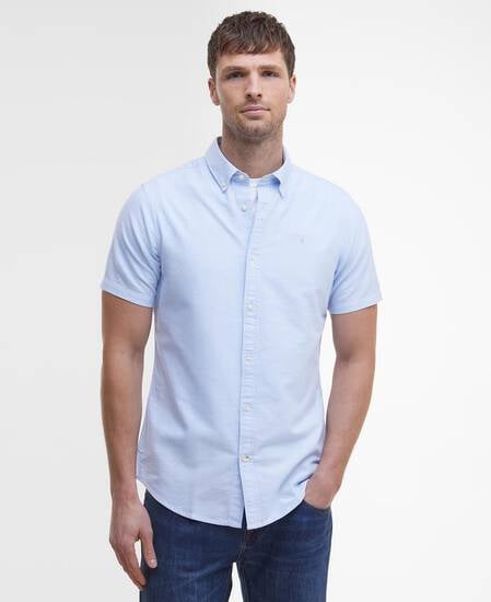 Oxtown Oxford Tailored Short-Sleeved Shirt Sky