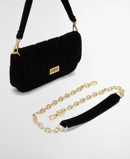 Mini borsa a tracolla trapuntata Soho Velvet Black