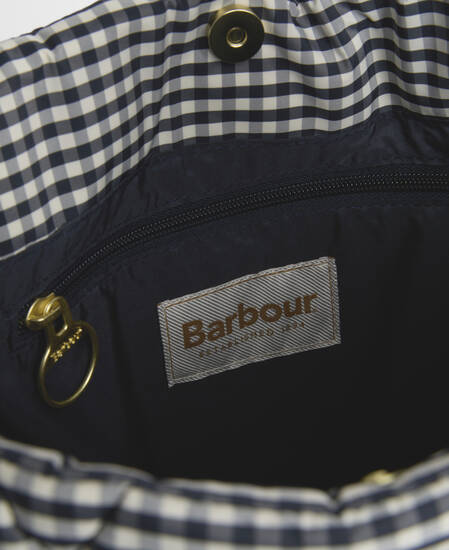 Riah Quilted Tote Bag Gingham Check