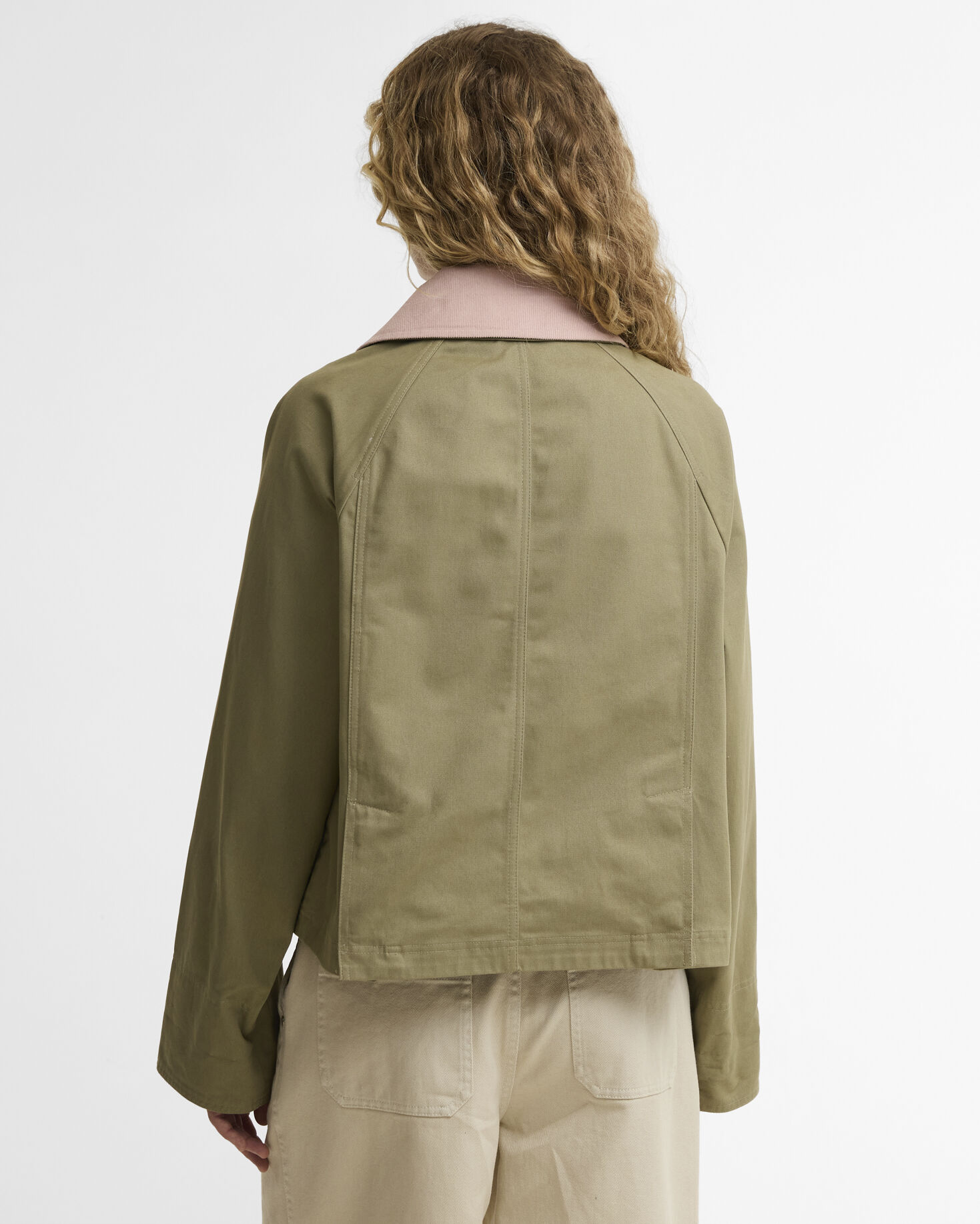 Freizeitjacke Cropped Beadnell Bleached Olive/Ancient/Gardenia