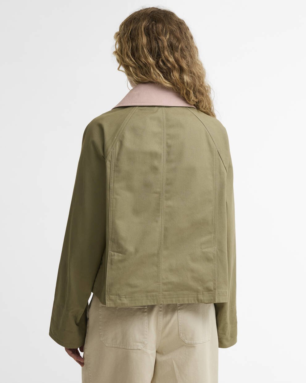 Cropped Beadnell Casual Jacket Bleached Olive/Ancient/Gardenia
