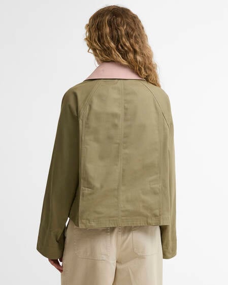 Cropped Beadnell Casual Jacket Bleached Olive/Ancient/Gardenia
