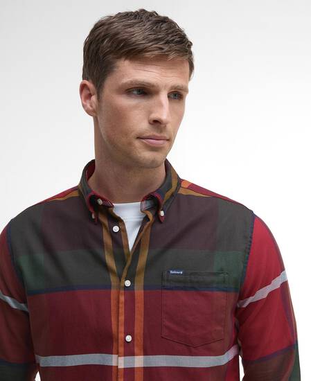 Dunoon Tailored Long-Sleeved Shirt Winterberry Tartan