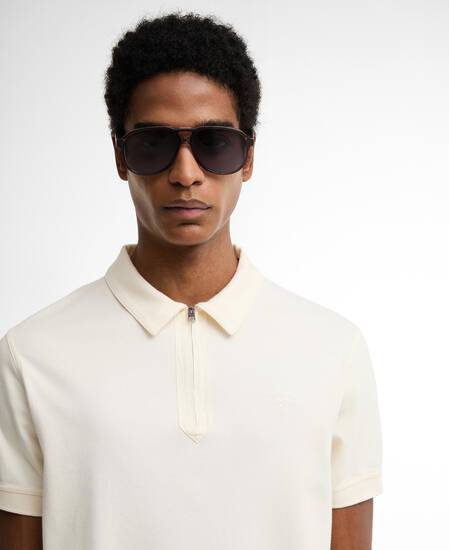 Dan Aviator Sunglasses Peppercorn Brow