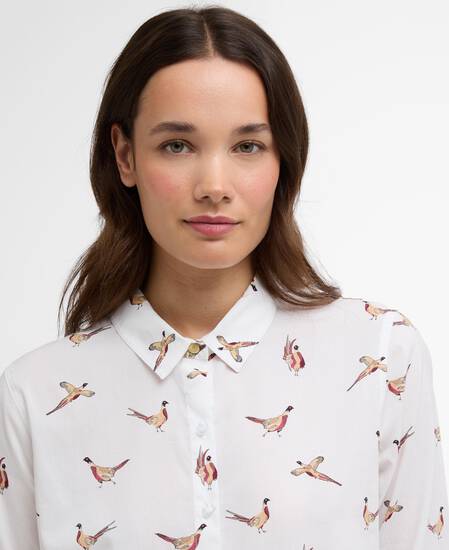 Safari Relaxed Long-Sleeved Shirt Pheasant Print