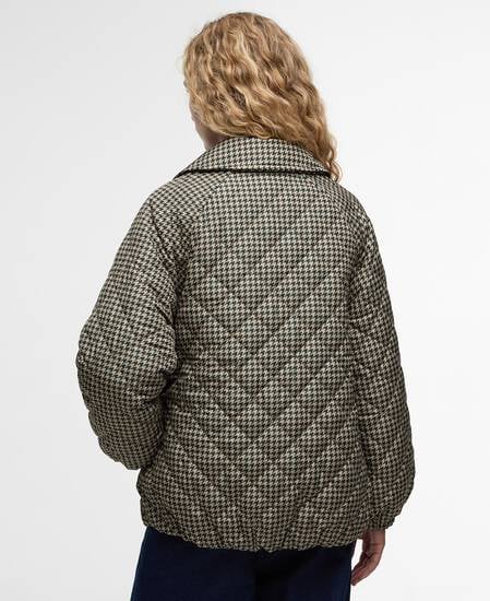 Giacca trapuntata con motivo a quadri Laoise Sage Houndstooth/Sand Dune