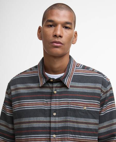 Bowscale Striped Relaxed Shirt Charcoal Marl