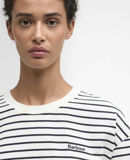 T-Shirt Oakley Striped Cloud/Navy Stripe