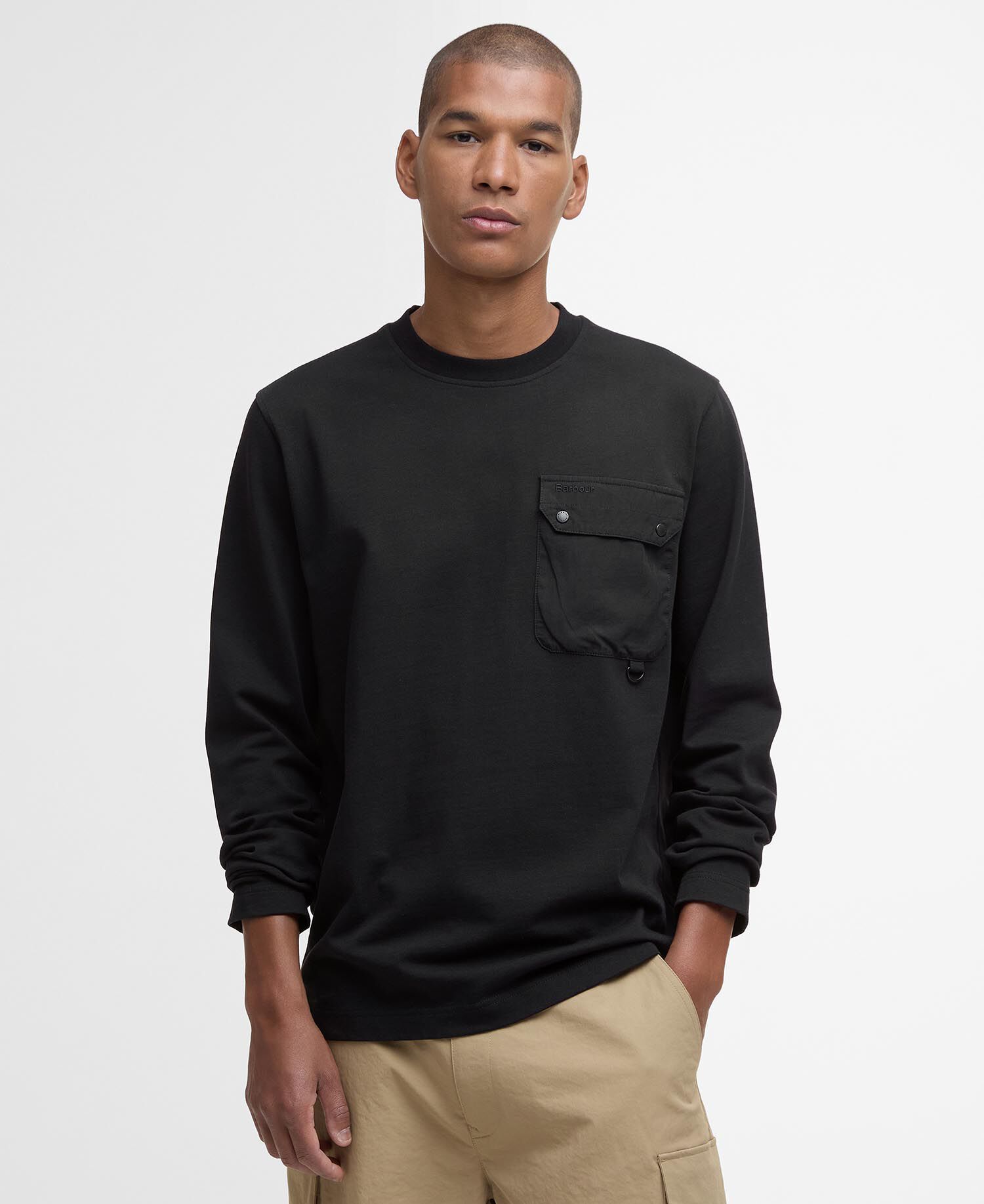 T-shirt a maniche lunghe Leazes dalla vestibilit&agrave; comoda Black