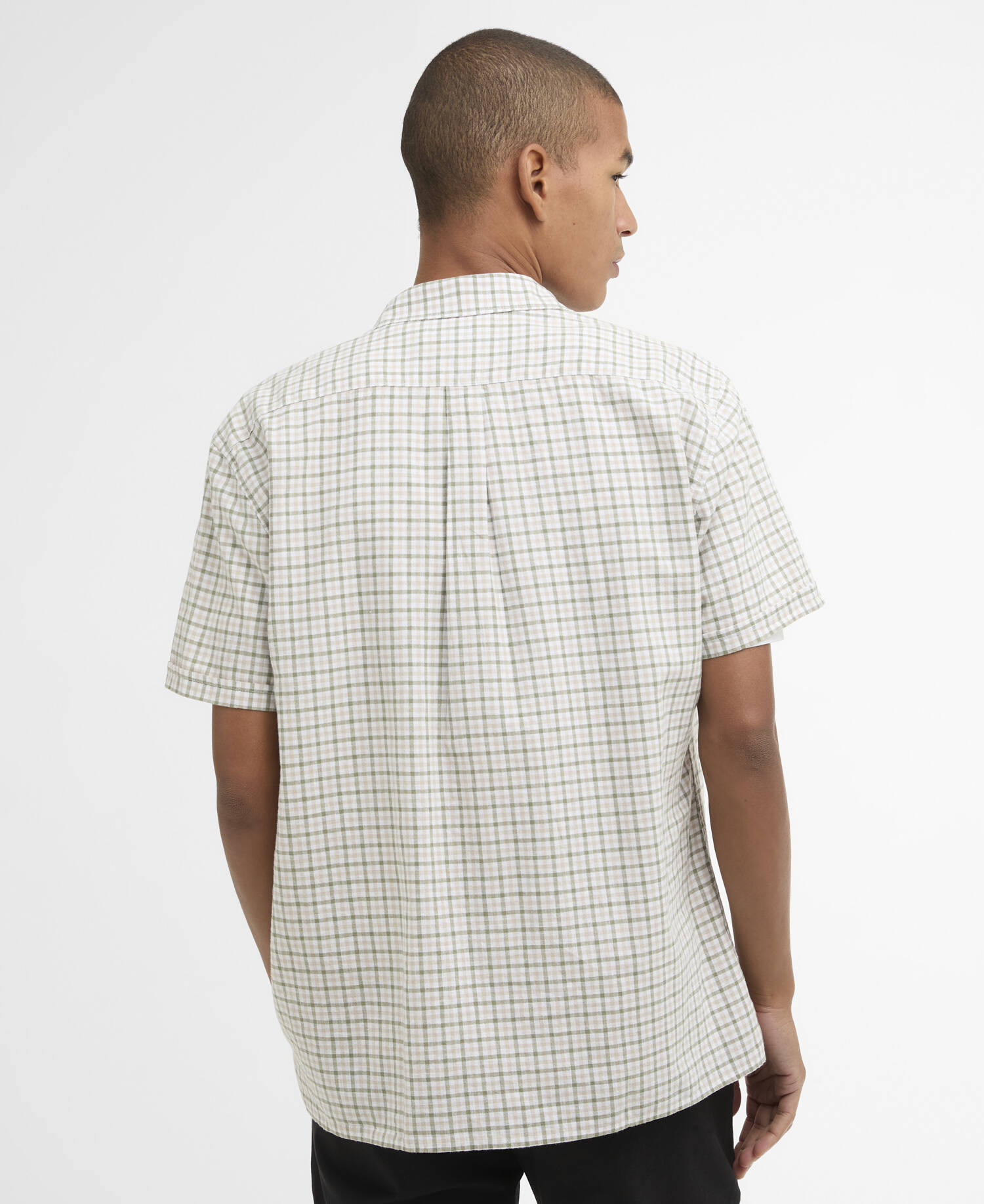Nelson Gingham Short-Sleeved Shirt Stone image number 2