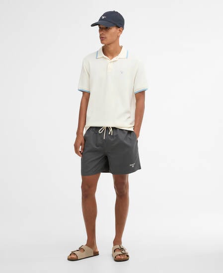 Water Reactive Leaf Print Swim Short Asphalt