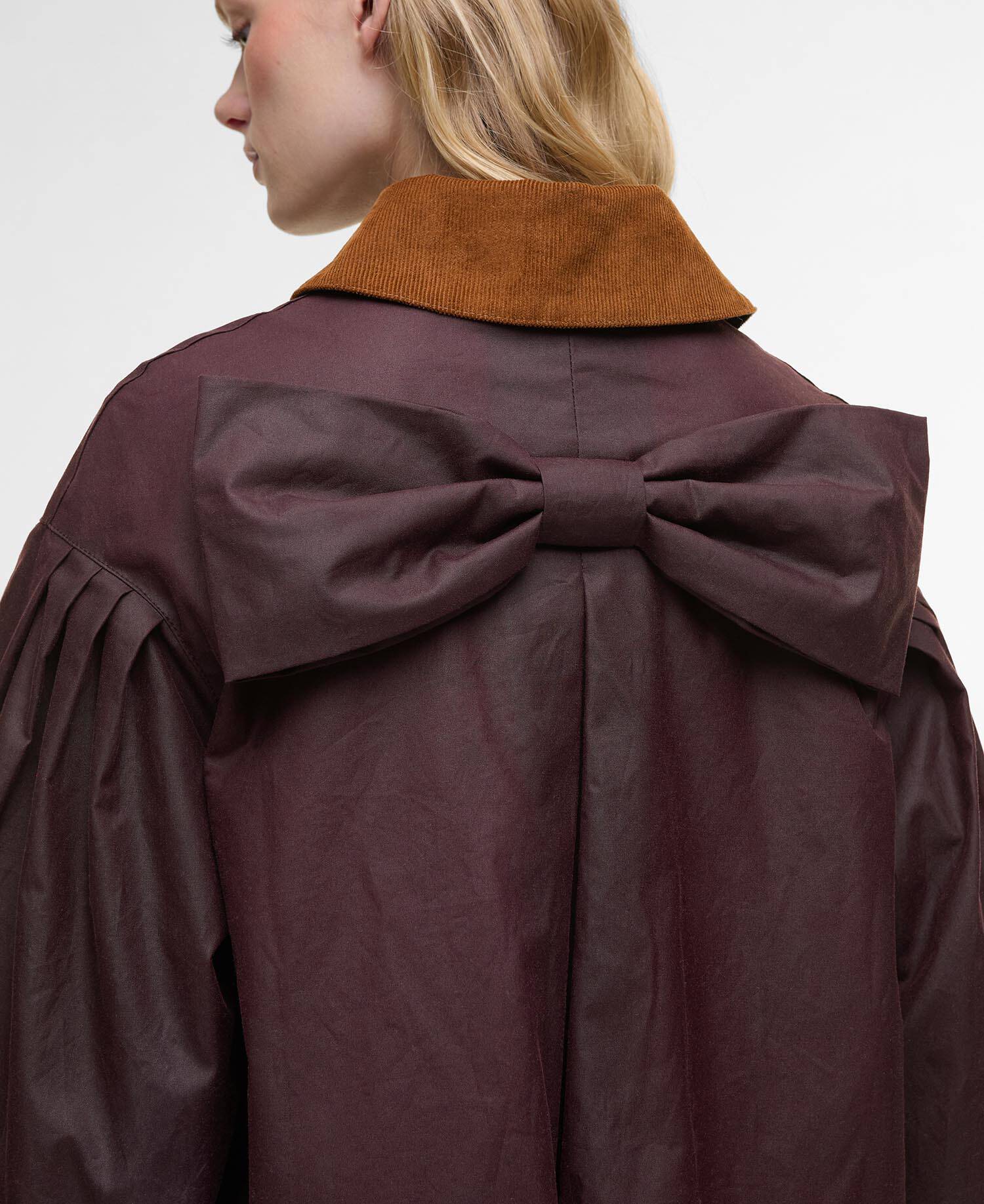 Barbour FARM Rio Thais Waxed Jacket Bordeaux/Cream Heart Print image number 5