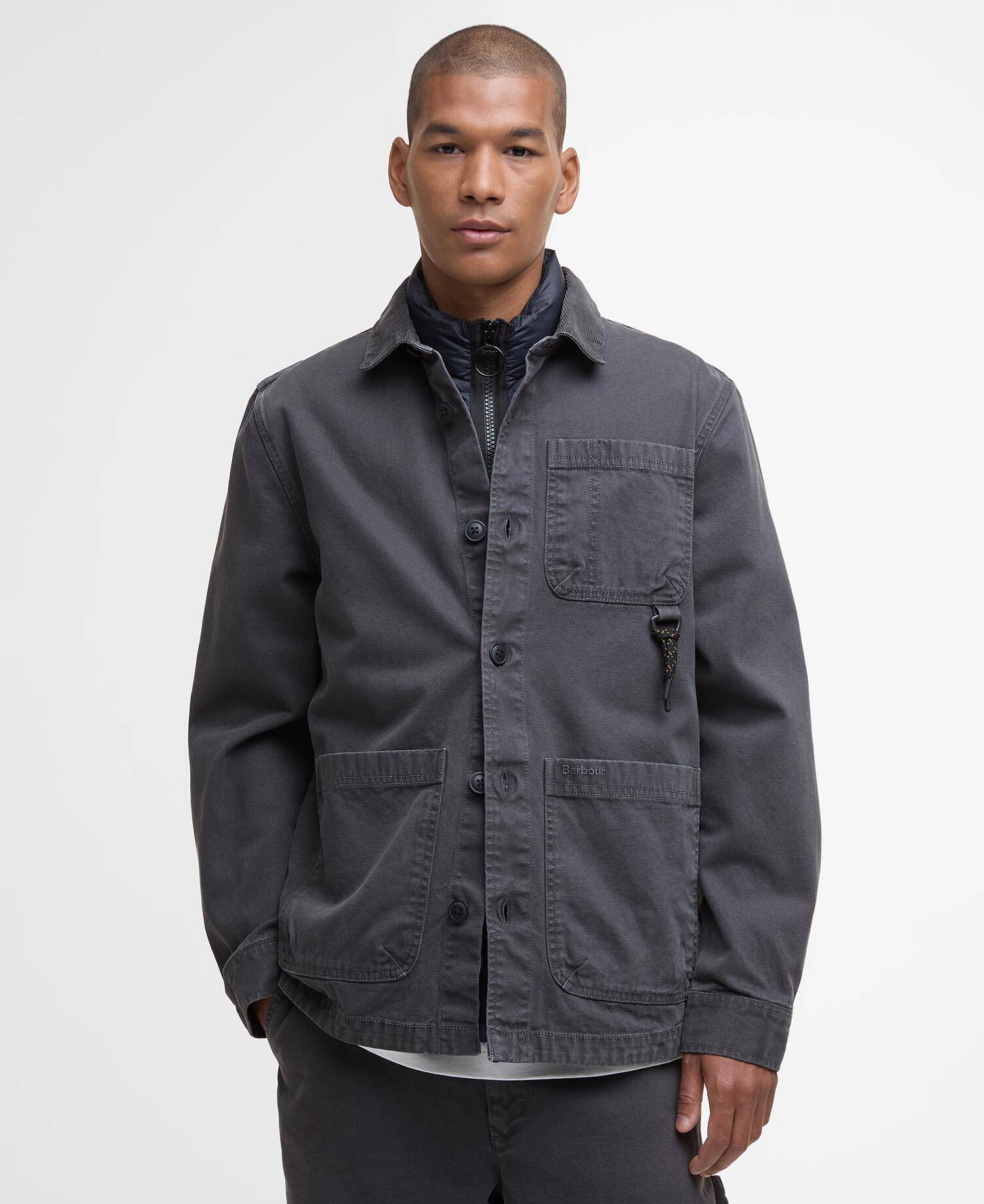 Bowland Garment Dyed Overshirt Black image number 0