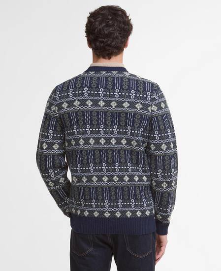 Grangetown Fair Isle Crew Neck Jumper Inky Blue