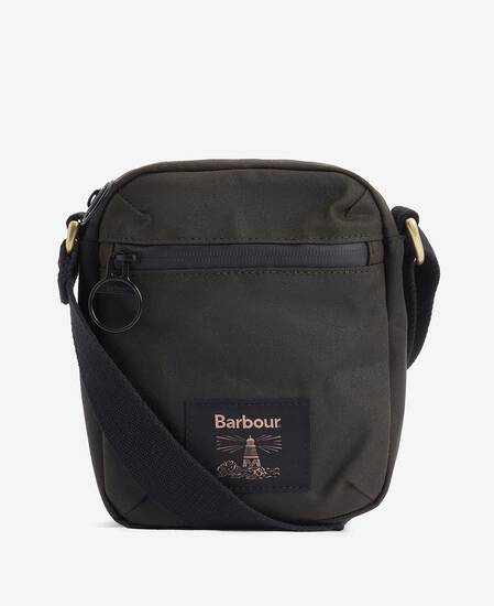 Field Waxed Crossbody Bag Olive-Black