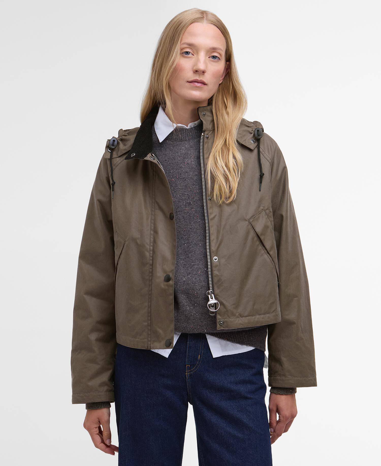 Barbour for Margaret Howell Women's Transport Waxed Jacket Kelp image number 0