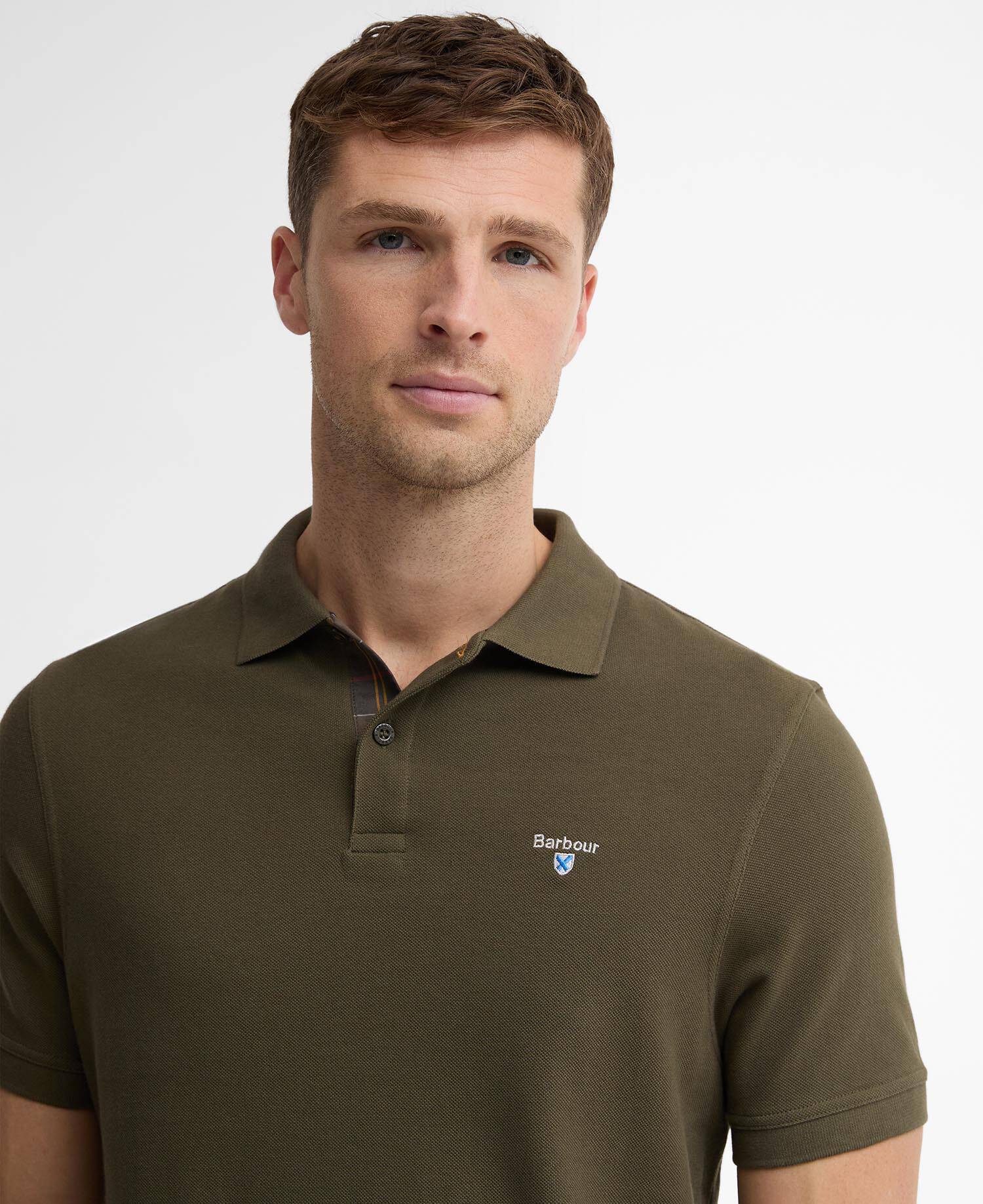 Lightweight Sports Short-Sleeved Polo Shirt Bleached Olive image number 3