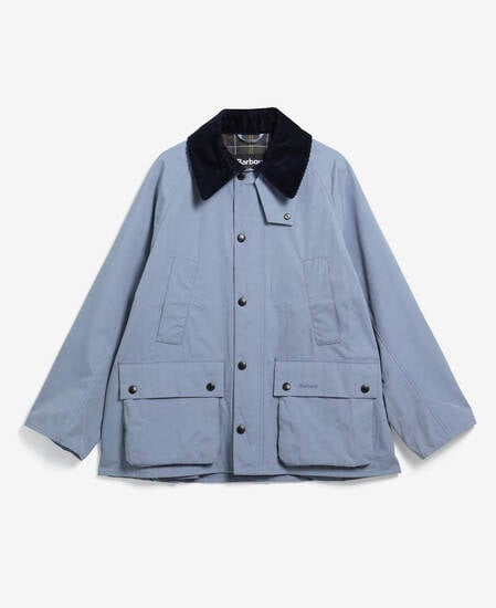 Peached Oversized Bedale Casual Jacket Washed Blue