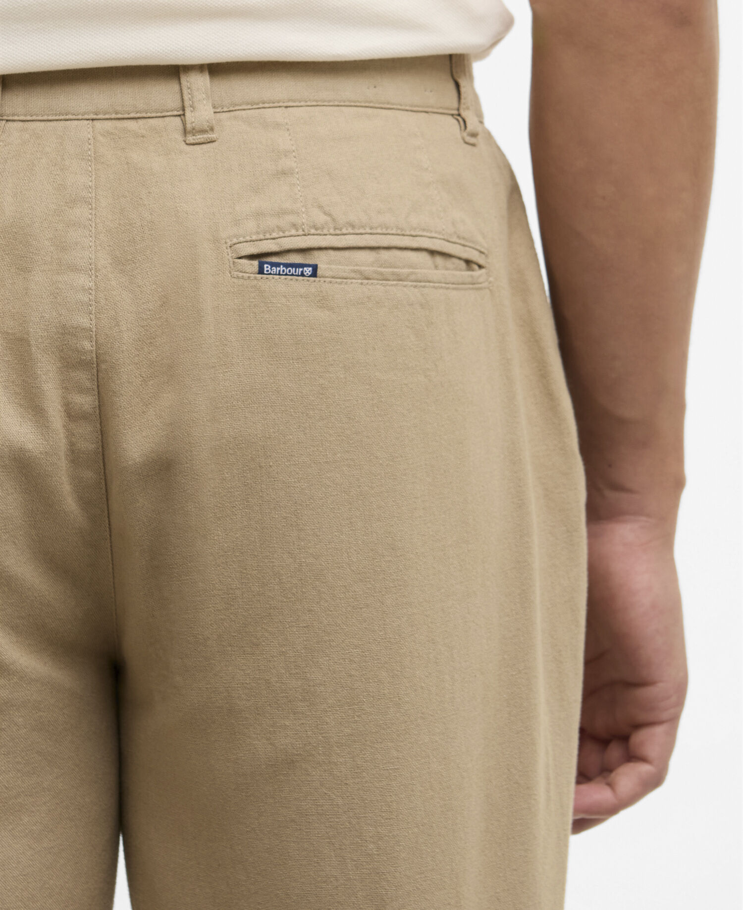 Hose Tailored aus Leinen-Mix Washed Stone