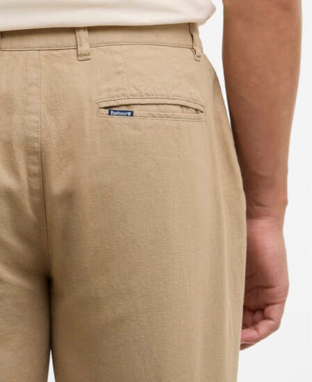 Cotton Linen Tailored Trouser Washed Stone