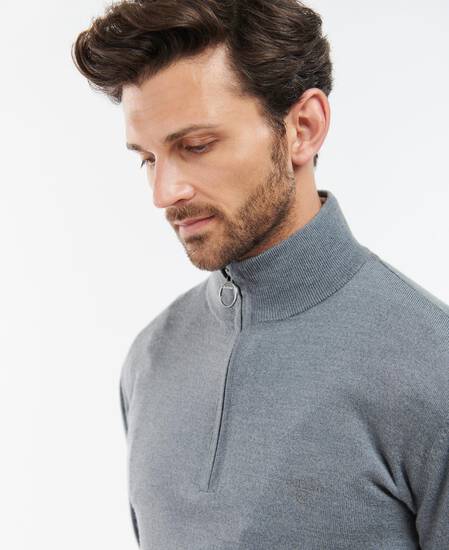 Loyton Merino Half Zip Sweatshirt Grey Marl