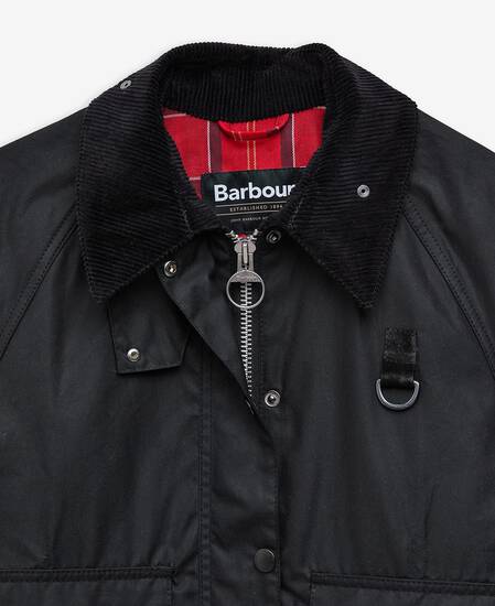 Women's Spey Waxed Jacket Black Cardinal
